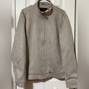 Robert Graham Taupe Suede Bomber Jacket NWT Men’s Large Full Zip MSRP $248